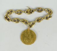 A Leopold II of Austria gold coin dated 1836 with believed gold bracelet Condition reports are