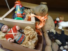 A parcel of early twentieth century soft toys & other toys Condition reports are provided on request