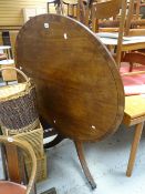 A reproduction tilt-top circular breakfast table on spider support Condition reports are provided on