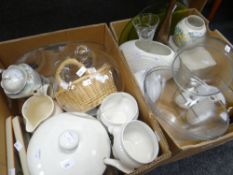 Two boxes of glass & pottery ETC Condition reports are provided on request by email only for this