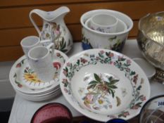 A parcel of Portmeirion pottery & an EPNS punch bowl Condition reports are provided on request by