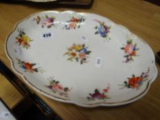 A duck egg porcelain lobed oval dish, inscribed label verso 'Nantgarw', unmarked Condition reports