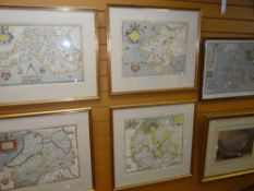Five British Museum edition reprints of antiquarian British maps Condition reports are provided on
