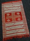 An Old Moroccan Kelim rug, 104 x 66cms Condition reports are provided on request by email only for