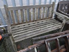 A wooden garden bench