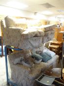 A modern floral patterned three-piece suite & cushions Condition reports are provided on request