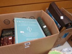 A parcel of antique reference books, volumes of Shakespeare ETC Condition reports are provided on