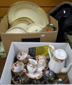 A parcel of mixed china including Royal Albert 'Lady Hamilton', two Bossons face masks, sundry