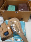 Two Bakelite radios, a small ship in bottle, an old French racket and ball game ETC Condition