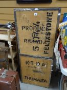 Two vintage printed tea-chests Condition reports are provided on request by email only for this type