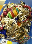 Large quantity of costume beads, bangles ETC Condition reports are provided on request by email only