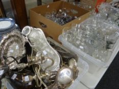 Large quantity of mixed glassware, a box of EPNS, cased cutlery ETC Condition reports are provided