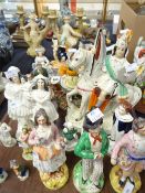 A parcel of mainly Staffordshire figures Condition reports are provided on request by email only for