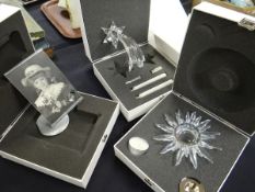 Three boxed Swarovski Silver Crystal ornaments Condition reports are provided on request by email
