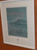SHIRLEY JONES limited edition (60/70) etching - entitled 'Llangorse from Llangasty in Autumn',