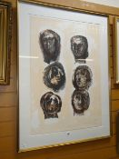 HENRY MOORE limited edition (XVII/XXXV) lithograph sequence of heads entitled verso on David Krut