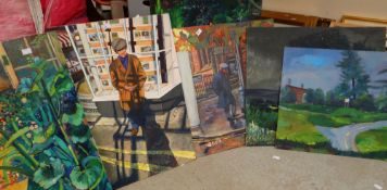 A parcel of unframed paintings on board by JOHN CHERRINGTON Condition reports are provided on