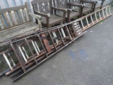 Two wooden stepladders