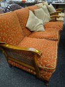 A good Bergere three-piece suite with matching upholstery Condition reports are provided on