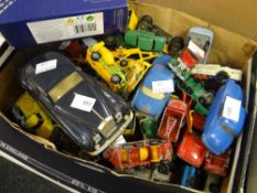 A box of diecast toy vehicles Condition reports are provided on request by email only for this