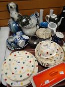 A LeCreuset baking dish & cover, a quantity of Emma Bridgewater tableware & a quantity of mixed
