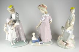 Two Lladro & a Nao figurine Condition reports are provided on request by email only for this type of