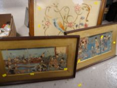 Three framed Japanese triptych prints Condition reports provided on request by email for this