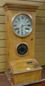 An excellent early twentieth century oak encased Dey Time Registers Ltd 'The Howard Autograph Time