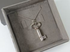 Clogau 'Gold of Royalty Company' Welsh design key notes pendant on an 18ct gold chain, RRP £189