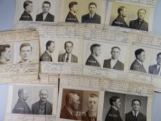 Ten original Chicago Police mug shots, 1890-1920s including particulars relating to the suspect with
