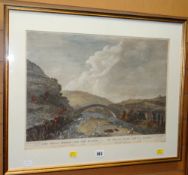 A coloured etching AFTER RICHARD WILSON entitled 'The Great Bridge Over the Taaffe' Condition
