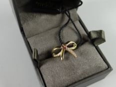 Clogau 'Gold of Royalty Company' Welsh design 9ct gold Tree of Life bow ring, size L, RRP £300