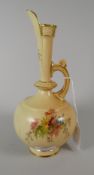 A Royal Worcester blush porcelain floral vase, 18cms high Condition reports provided on request by