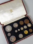 A cased set of Royal Mint 1937 specimen coins from Crown to Maundy penny, in original case Condition