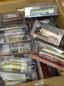 A quantity of boxed diecast vintage bus models Condition reports provided on request by email for