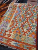 A vegetable dye wool Choli Kelim runner, 142 x 90cms Condition reports provided on request by