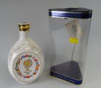 Bottle of John Haig & Co Ltd Dimple whisky commemorating Mexico 1986 World Cup in triangular ceramic