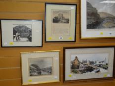 A St Donats etching, a Taff river etching & another, print of Aberdaron ETC Condition reports