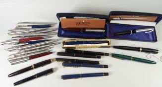 A good parcel of collectable & vintage fountain pens including Parker, cased Sheaffer ETC