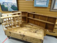 A pair of Ercol hanging shelves & two Habitat hanging shelving units Condition reports provided on