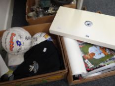 A parcel of Swansea City Football Club memorabilia including programmes, signed balls, 1981 v-neck