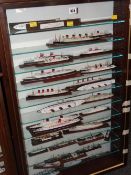 A modern display case of ocean liners and other vessels Condition reports provided on request by
