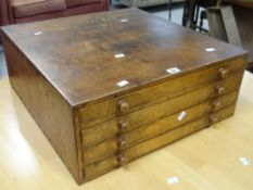 A wooden specimen cabinet chest-of-drawers or small plan-chest Condition reports provided on request