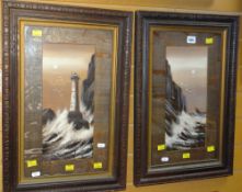 A pair of seashore paintings Condition reports provided on request by email for this auction