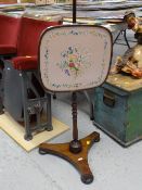 An antique rosewood rise & fall pole -screen Condition reports provided on request by email for this