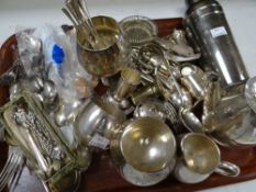 A tray of EPNS including an EPNS cocktail shaker Condition reports provided on request by email