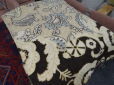 A Kashmiri wool chain hand stitched rug, 205 x 153cms Condition reports provided on request by email