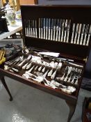 A floor standing canteen of Queens patterned EPNS cutlery (not necessarily complete) Condition