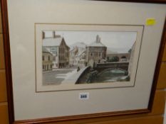 G BUTCHER watercolour - South Wales street scene, signed, dated 1990 Condition reports provided on