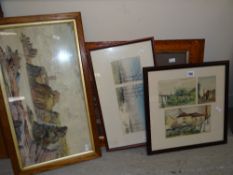 A small parcel of framed watercolours ETC Condition reports provided on request by email for this